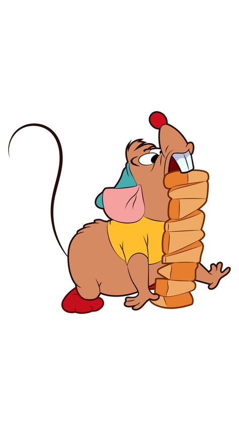 This portly brown mouse in a green hat, yellow shirt, and brown shoes is called Gus and he is a close companion of Cinderella. Gus loves to eat, especially delicious cheese! The cartoon sticker with... Cinderella And Mice, Gus The Mouse, Cinderella Mouse Drawing, Gus Gus Drawing, Gus Gus Wallpaper, Gus Gus Tattoo, Gus Gus Cinderella, Disney Cartoons Characters, Cinderella Painting