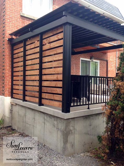 Wall Pergola, Truck Garden, Privacy Wall, Outdoor Covered Patio, Patio Deck Designs, Wood Pergola, Backyard Privacy, Pergola Design, Deck Designs Backyard