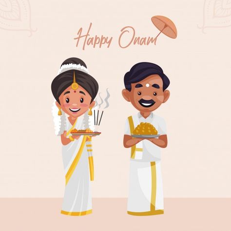 Happy onam with indian couple Premium Ve... | Premium Vector #Freepik #vector #flower #celebration #happy #india 50 Blouse Designs, Onam Celebration, Onam Festival, Happy Onam, Indian Couple, Festivals Of India, Banner Template Design, Sale Banner, Indian Festivals