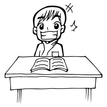 Student Drawing Easy, School Comics Drawing, Studying Cartoon, Student Doodle, Cute Illustration Character, Anime Student, Doodle Kawaii, Student Clipart, Studying Girl