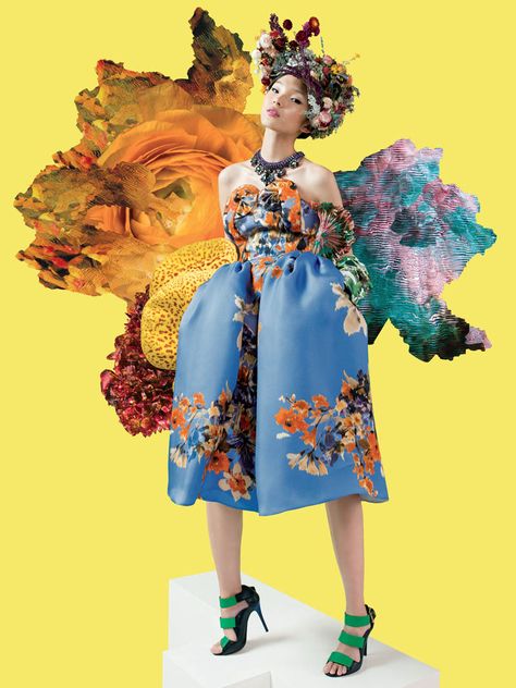 Xiao Wen Ju Stuns in Lane Crawford Spring/Summer 2014 Campaign Couture, Tumblr, Xiao Wen Ju, Burning Rose, Botanical Fashion, Estilo Hippie, Summer Campaign, Fashion Collage, Prabal Gurung