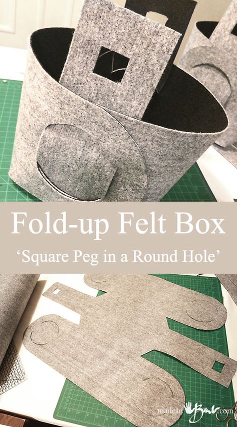 Fold-up Box - Square peg in a Round Hole Easy Felt Crafts No Sew, Felt Bag Pattern, Quilting Pictures, Diy Bags Tutorial, Diy Bags No Sew, Bag Free Pattern, Frames Design, Pictures Frames, Felt Bags