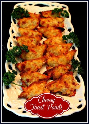 Cheesy Toast Points! Cheesy Toast, Toast Points, Classic Southern Recipes, Southern Dishes, Bacon Bits, Best Appetizers, Appetizer Dips, Southern Recipes, Sweet Tea