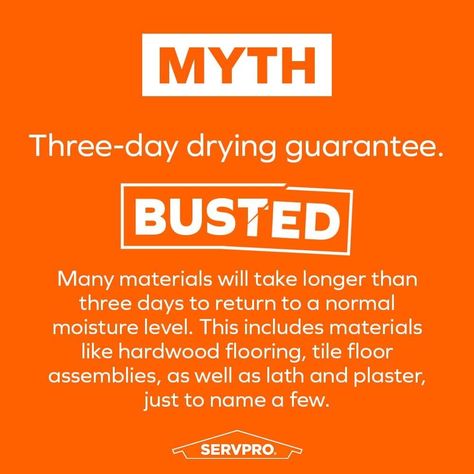 A three-day drying guarantee? We think not. #mythbuster #mythbusters Myth Busters, Myth Busted, Three Days, Marketing