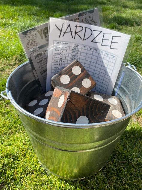 Yard Games Wedding, Outdoor Wedding Games, Garden Party Games, Diy Yard Games, Backyard Reception, Lawn Party, Wooden Dice, Wedding Activities, Yard Games