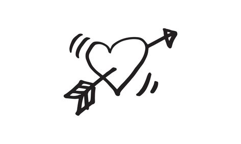 Falling In Love Drawing, Arrow Meaning, School Drawings, Arrow Doodle, Hand Drawn Icons, Doodle Icon, Heart With Arrow, Free Vectors, Love Drawings