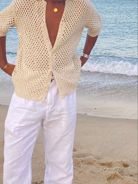 Greece Outfit Aesthetic Men, Men’s Aesthetic Beach, Hamptons Outfit Men, Summer Outfits For Men Beach, Aruba Outfits Men, Classy Beach Outfit Men, Men’s Resort Style, Beach Aesthetic Men Outfit, Old Money Swimwear Men