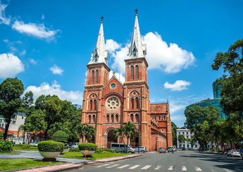 Notre Dame cathedral in Saigon Ho Chi Minh City. HOCHIMINH CITY - VIETNAM: Notre #Sponsored , #sponsored, #Advertisement, #cathedral, #Notre, #Dame, #Saigon Hochiminh City, Cathedral Basilica, Notre Dame Cathedral, Vietnam Travel, Ho Chi Minh City, Ho Chi Minh, Architect Design, Notre Dame, Cityscape