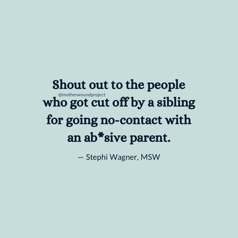 Sometimes the family narrative of “They walked away from the whole family!” translates directly to ”They went no-contact with one or two people in the family due to ab*se and then the rest of us cut them off to prop up the abuser(s)/status quo/family image.” This is how it went down in my family of origin, and I know I’m not alone… Within days of going no-contact with my mom and dad, my brother, my sister, and my grandma whom I loved dearly all informed me they wouldn’t communicate with me... No Contact Family Quotes, No Contact With Parents Quotes, No Contact Quotes Families, Hating Family, No Contact With Parents, Motivional Quotes, No Contact Quotes, Family First Quotes, Estranged Family