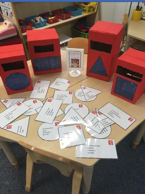 Post Office Role Play Eyfs, Mail Man Craft, Christmas Post Office Role Play, Post Office Sensory Bin, Early Years Writing Activities, The Jolly Postman Eyfs, Jolly Postman Eyfs Activities, Post Office Activities For Toddlers, Post Office Crafts For Preschool