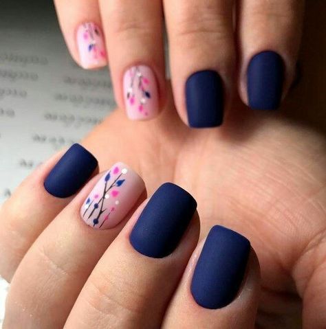 Topo tudo Navy Nail Art, Marine Nails, 2019 Nails, Navy Nails, Unghie Nail Art, Blue Nail Art, Super Nails, Trendy Nail Design, Nail Polishes