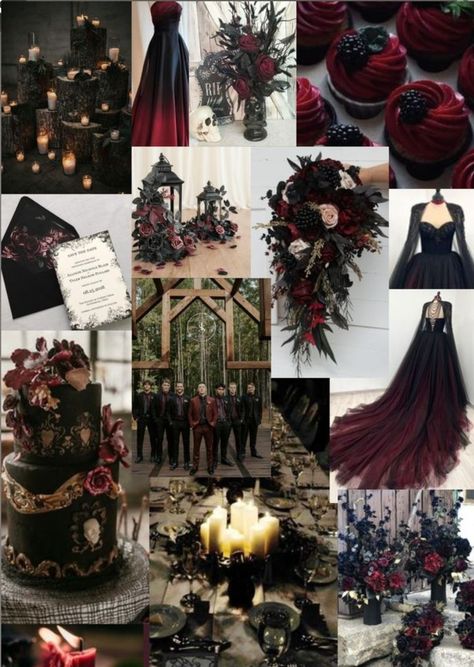 Gothic Fairy Wedding Ideas, Goth Fantasy Wedding, Goth Wedding Inspiration, Dark Quince Theme, Rockstar Wedding Theme, Dark Fantasy Wedding Aesthetic, Subtle Goth Wedding, Gothic Farmhouse Wedding, Unusual Wedding Colors