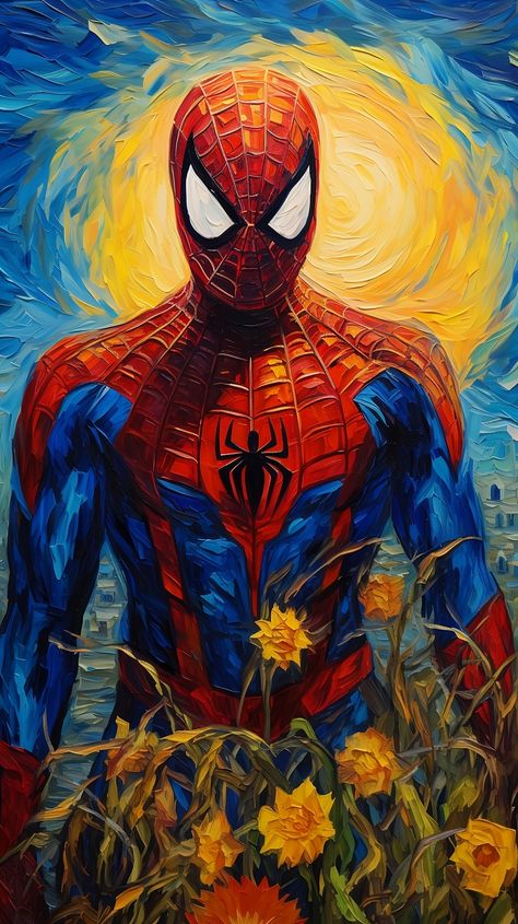 My attempt at a Vincent van Gogh style piece of art. Artistic Lockscreen, Van Gogh Art Style, فنسنت فان جوخ, Spiderman Painting, Art Spiderman, Graffiti Canvas Art, Van Gogh Style, Vincent Van Gogh Art, Modern Graphic Art