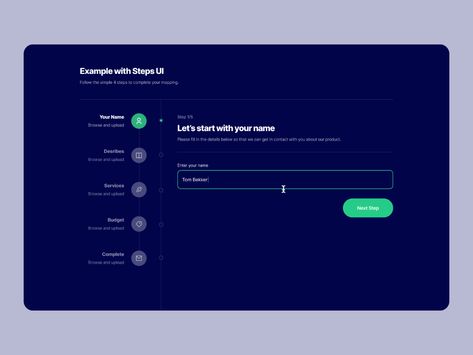 Multi Step Form 03 by Erşad Başbağ on Dribbble Steps Web, Form Design Web, Ui Forms, Ui Design Principles, Web Forms, App Interface Design, Ui Design Website, Web Ui Design, Website Design Layout