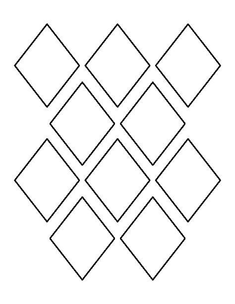 3 inch diamond pattern. Use the printable outline for crafts, creating stencils, scrapbooking, and more. Free PDF template to download and print at http://patternuniverse.com/download/3-inch-diamond-pattern/ Diamond Geometric Pattern, Diamond Template Free Printable, Diamond Crafts Preschool, Stencil Patterns Printable Design, Free Stencils Printables Templates, Pattern Outline, Diamond Craft, Printable Outline, Diamond Template