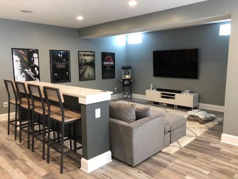 Basement Tv Rooms, Finished Basement Designs, Basement Movie Room, Home Theater Room Design, Dream Basement, Theater Room Design, Basement Remodel Diy, Bedroom Basement, Basement Bar Designs