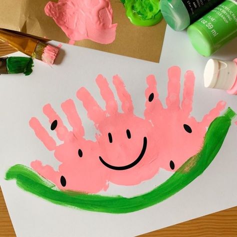 Summer Toddler Crafts, Preschool Painting, Spring Toddler Crafts, Summer Crafts For Toddlers, Summer Preschool Crafts, Spring Crafts Preschool, Watermelon Crafts, August Crafts, Prek Crafts