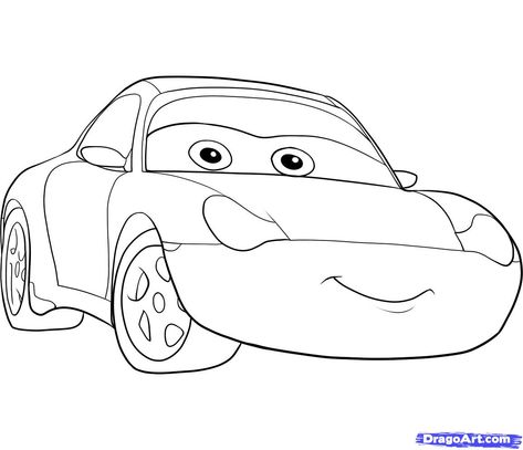 how to draw sally step 9 Lightning Mcqueen Drawing, Coloring Pages Cars, Color Pages Printable, Printable Color Pages, Cars Printable, Ride Drawing, Disney Cars Movie, Car Coloring Pages, Cars Coloring