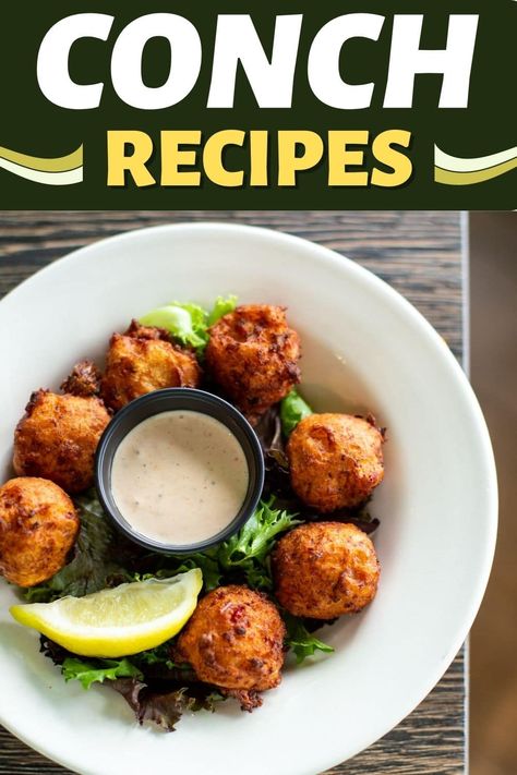 You've likely heard of conch shells, but have you tried any conch recipes? Conch is a little sweet and nutty and perfect for tasty dishes like fritters. Conch Stew Recipes, Conch Fritters Recipe, Conch Recipes, Cracked Conch, Conch Chowder, Conch Fritters, Island Recipes, Seafood Meals, Conch Shells