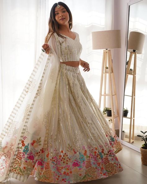 White Lehenga Choli, White Lehenga, Lehenga Choli, Indian Wedding, Lehenga, For Women, Fabric, White