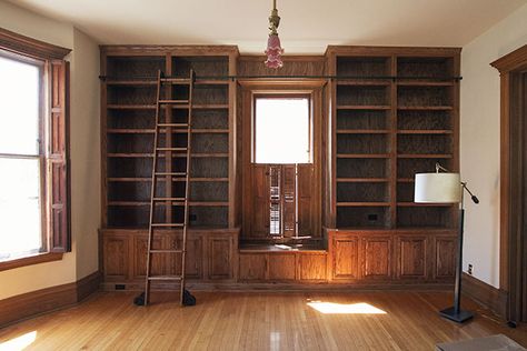 Study Shelves, Library Seating, Home Library Decor, Floor To Ceiling Bookshelves, Home Library Rooms, Library Bookshelves, Library Room, Library Shelves, Office Bookcase