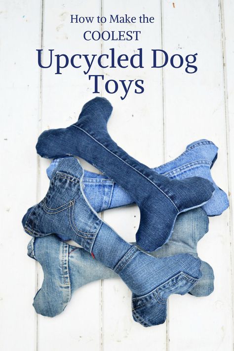 15 DIY Crafts For Your Dog | Budget Earth Handmade Dog Toys, Diy Dog Toys, Diy Upcycle, Dog Projects, Dog Crafts, Animal Projects, Old Jeans, Homemade Dog, Handmade Dog