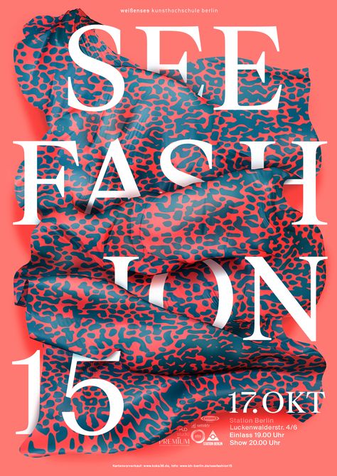 SEE FASHION 15 on Behance Fashion Show Poster, Fashion Poster Design, Typo Design, Band Poster, Design Editorial, Poster Design Inspiration, Poster Layout, Fashion Poster, Design Graphique