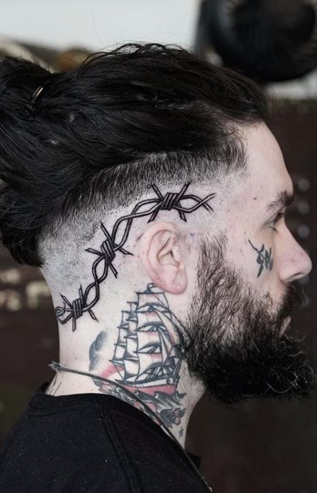 Mens Side Of Head Tattoo, Men’s Head Tattoo Ideas, Head Tattoos Side, Men’s Head Tattoo, Mens Head Tattoo Ideas, Side Of Head Tattoo Women, Men Head Tattoo, Side Of The Head Tattoo, Head Tattoos Women Side