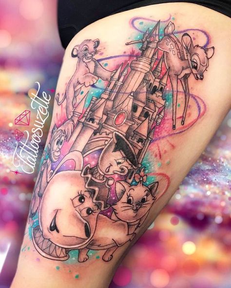 Watercolor disney tattoo|#tattoo #handtattoo #tattoos #tattooart 871 Disney Tattoos Sleeve Leg, Disney Tattoos Thigh, Disney Sleeve Tattoos For Women, Disney Inspired Tattoos Sleeve, Disney Back Tattoos For Women, Disney Tattoo Ideas Female, Disney Tattoos Sleeve Arm Black And White, Disney Leg Tattoos For Women, Disney Thigh Tattoo Ideas