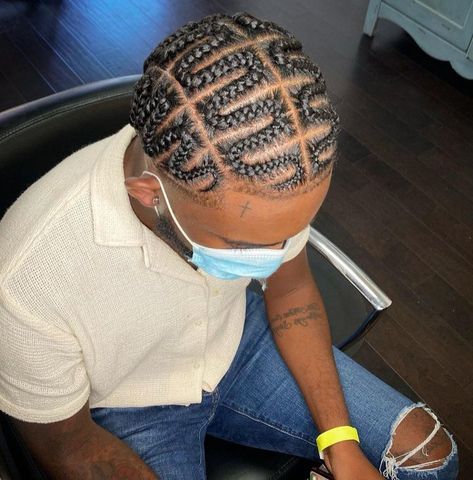 Simple Male Cornrow Styles For Men, Swirl Cornrows Men, Cornrows Men Design, Male Braid Designs, Zig Zag Braids For Men, Male Cornrow Styles For Men Full Head, Snake Cornrows, Cornrow Hairstyles For Men Design, Mens Braids Hairstyles Cornrows Design