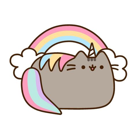 Pusheenicorn is a gif where Pusheen is transformed into a Unicorn. There is only one comic with her like this. Pusheenicorn is featured in the Pusheenicon Iron On Patch. It slightly resembles Nyan Cat and Rainbow Dash. Pusheenicorn's mane is rainbow, as well as the tail. It also has a small... Pusheen Unicorn, Pusheen Love, Pusheen Stickers, Pusheen Cute, Pusheen Cat, Nyan Cat, Stickers Kawaii, Unicorn Cat, Rainbow Cat