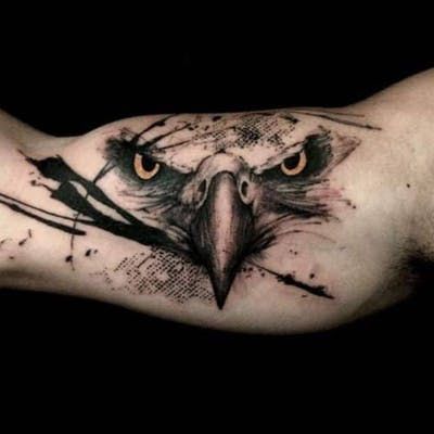 Tattoos Arm Mann, Tattoo Ideas For Guys, Bicep Tattoo Men, Inner Arm Tattoos, Inner Bicep Tattoo, Eagle Face, Inner Arm Tattoo, Polynesian Tattoos, Geometric Tattoos