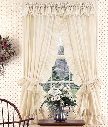 Priscilla Curtains, Muslin Curtains, Room Country, Ruffle Curtains, Drapes And Blinds, Pocket Curtains, Shabby Chic Curtains, Country Curtains, Shabby Chic Bedroom