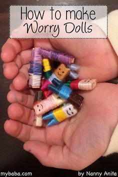 Guatemala Worry Dolls, Crafts With Embroidery Thread, Mindfullness Crafts, Cute Sewing Crafts, Theraputic Arts And Crafts For Teens, Crafts With Thread, Worry Dolls Diy, Mindfulness Crafts For Kids, Fun Little Crafts