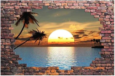 Majestic Landscape, Modern Decorating, 3d Wallpaper Design, 3d Wall Painting, Large Wall Murals, Removable Wall Art, Tropical Sea, 3d Visual, Removable Wall Murals