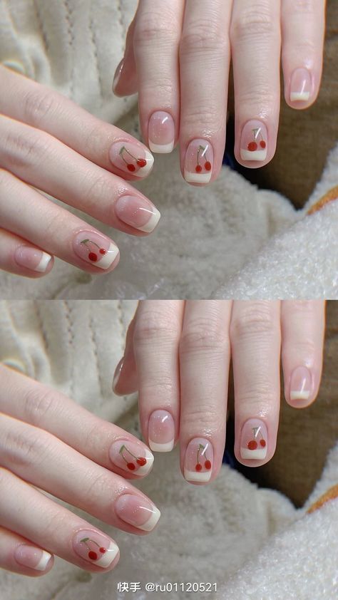 Nail Paint Korean, Minimal Gel Nails, Nail Tay Cute, Thai Nails, Minimal Nails Design, Nail New Year, Minimal Nail Ideas, Nail Design Long Nails, Jelly Nails Short Korean Pink