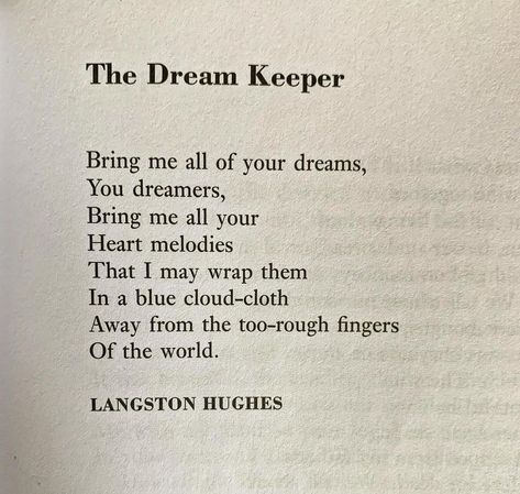 Poem About Dreams, Poems About Dreams, Langston Hughes Quotes, Dream Poem, Langston Hughes Poems, Classic Literature Quotes, Langston Hughes, Bible Verse Background, 2025 Wedding