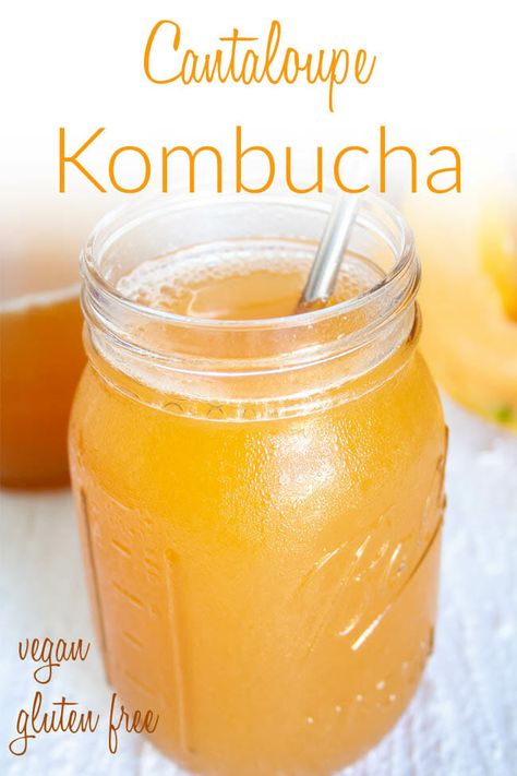 This Cantaloupe Kombucha has a wonderful sweet floral taste from fresh juicy cantaloupe. It's the kombucha flavor you want to try this summer! Second Ferment Kombucha, Watermelon Kombucha, Pineapple Kombucha, Drink For Summer, Kombucha Flavors, Kombucha Recipe, Homemade Kombucha, Drink Inspiration, Smoothies Recipes