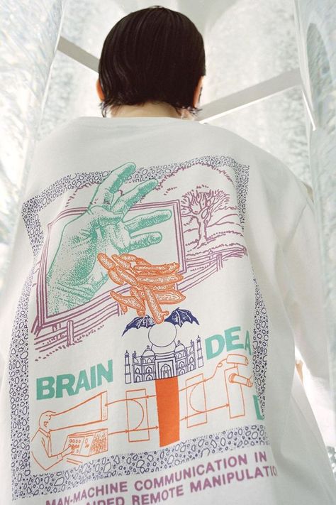 Brain Dead Spring 21 Apparel Collection Release Info | HYPEBEAST Brain Graphic, Packaging Design Trends, Climbing Pants, Metal Shirts, Brain Dead, Graphic Design Fun, Trend Forecasting, Latest Outfits, Cotton Hoodie