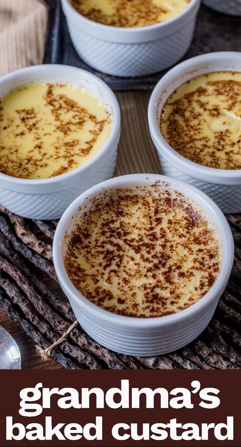 Guyanese Baked Custard Recipe, Amish Baked Custard, Homemade Custard Recipe, Baked Custard Recipe, Vanilla Custard Recipe, Baked Egg Custard, Egg Custard Recipes, Custard Recipe, Homemade Custard