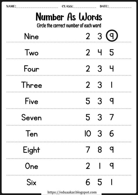 Number As Words Worksheet, Maths Numbers Work Sheets, Number Name Worksheets For Kindergarten, Number Names 1 To 10 Worksheet, Numbers Words Worksheets, Count 1 To 10 Worksheet, Number Words Activities For Kindergarten, Kindgarden Worksheets, Number Names Worksheet 1-10