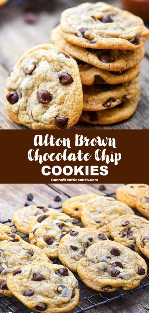 *NEW* When you’re ready for the ultimate in soft chewy chocolate chip cookies, Alton Brown chocolate chip cookies are an epic bounty of flavor and texture! #AltonBrownChocolateChipCookies #ChocolateChipCookies #Cookies #AltonBrown Brown Chocolate Chip Cookies, Alton Brown Chocolate Chip Cookies, Soft Chewy Chocolate Chip Cookies, Make Chocolate Chip Cookies, Homemade Chocolate Chips, Homemade Chocolate Chip Cookies, Gluten Free Chocolate Chip Cookies, Vegan Chocolate Chip Cookies, Soft Chocolate Chip Cookies