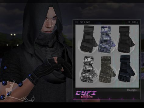 The Sims Resource - CYFI_ CYB GLOVES Sims 4 Cyberpunk Clothes, Sims 4 Cc Gloves, Cyberpunk Gloves, Sims 4 Cyberpunk Cc, Sims 4 Cyberpunk, Apocalypse Clothing, Cyberpunk Outfit, Sims 4 Male Clothes, Techwear Jacket