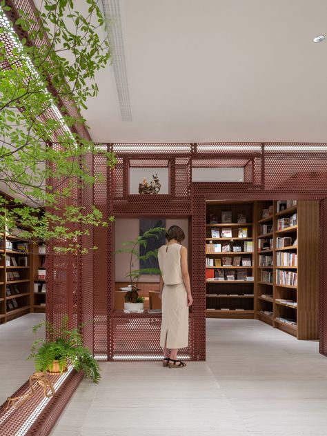 Chinese Garden Design, Public Library Design, Bookstore Design, Sample Library, Rotating Display, Library Cafe, Mountain Interiors, Chief Architect, Book Cafe