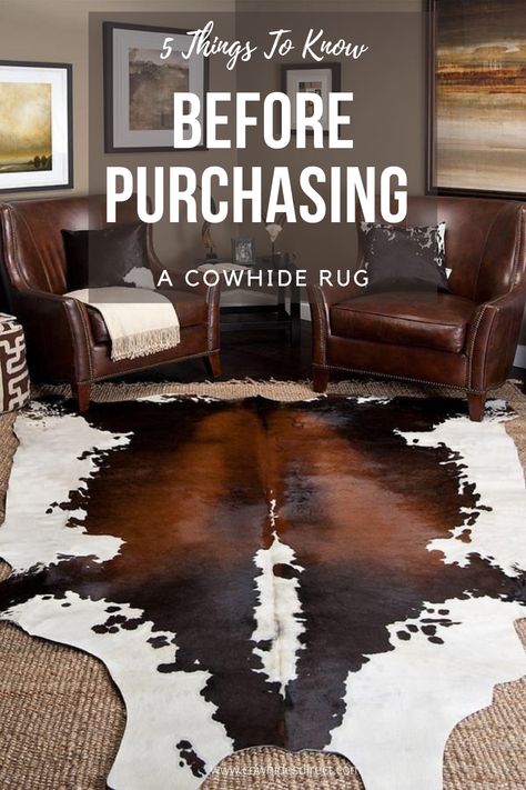 Cowhides last many years and are meant to hold up to an active family with children, pets, and occasional spills! Rugs in living room, Living Room Decor, Living Room Ideas, Rugs in Bedroom, Rugs in Dinning Room, Home Decor, Interior Design Inspiration, Interior Decor, Luxury Designs, Home Styling, Modern Living Room, Farmhouse Living Room! #cowhide #cowhiderug #luxurydesign #cowskin #homedecor #interiordesign #rustichome #westerndecor #westernfurniture Cowhide Rug On Top Of Rug, Cowhide In Living Room, Raw Hide Rug Living Room, Farmhouse With Cowhide Rug, Cow Hide Rugs Under Dining Table, Styling A Cowhide Rug, Cow Print Rug Living Room Decor, Cowhide Rug Man Cave, Cowhide Rug Under Dining Table