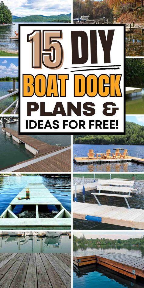 Looking to replace your old dock with a new, DIY one? We've compiled a list of 21 fantastic DIY boat dock ideas, ranging from simple floating docks to on-site Farm Pond Dock Ideas, Dock Building Ideas, Boat Docks Lake Ideas, Boat Docks Ideas Design, Pond Dock Ideas, Floating Dock Ideas, Boat Dock Ideas Lakeside, Lake Dock Ideas, Boat Dock Ideas