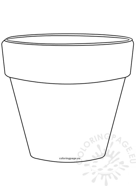 Printable Flower Pot Shape Image – Coloring Page Sketch Coloring Page Flower Pot Outline, Printable Flower Pot Template, Flower Pot Coloring Page, Simple Flower Pot Drawing, Watering Can Coloring Page, Flower Pot Template Free Printable, Flower Pot Sketch, Flower Pot Printable, Flower Pot Template