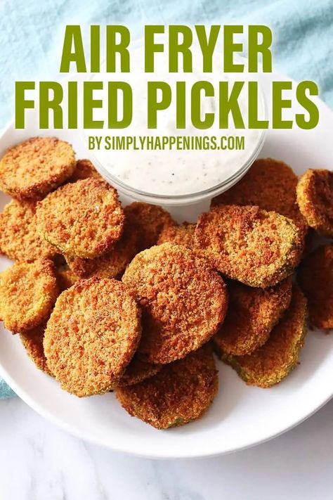 Fried Dill Pickles Recipe, Air Fryer Pickles, Oven Fried Pickles, Air Fryer Fried Pickles, Fried Dill Pickles, Fried Pickles Recipe, Dill Pickle Chips, Pickles Recipe, Air Fryer Chicken Wings