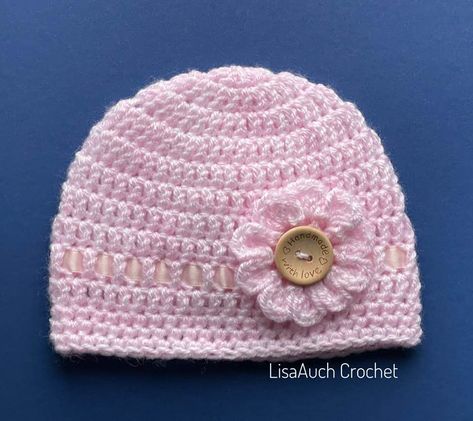 Easy Baby Hat Crochet Pattern 0-3 months, Newborn & 3-6 months (FREE) Baby Hat Crochet Pattern, Crochet Preemie Hats, Easy Crochet Baby Hat, Crochet Baby Hats Free Pattern, Baby Hat Crochet, Crochet Baby Cap, Baby Hat Free Pattern, Preemie Crochet, Crochet Baby Projects