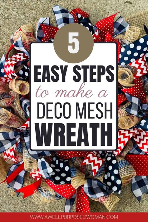 Learn how to make a deco mesh wreath the easy way. Deco mesh wreaths can be made for any season and this tutorial will show you from start to finish how to make it the easy way. Learning how to make a deco mesh wreath is so easy even beginners can do it. I promise you deco mesh wreaths are much easier to make than they look Upcycling, Ribbon Wreath Tutorial, Ribbon Wreath Diy, Diy Deco Mesh Wreath, Making Mesh Wreaths, Deco Mesh Wreaths Tutorials, Mesh Ribbon Wreaths, Deco Mesh Wreaths Diy, Fall Deco Mesh